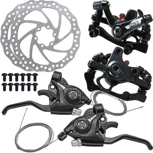 PASSADOR ALAVANCA RAPID FIRE 3X7 21V COM KIT FREIO A DISCO MECANICO