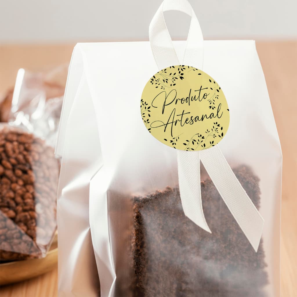 120 Adesivos Produto Artesanal Lacre Embalagem Fechamento Decoração Papelaria Personalizada