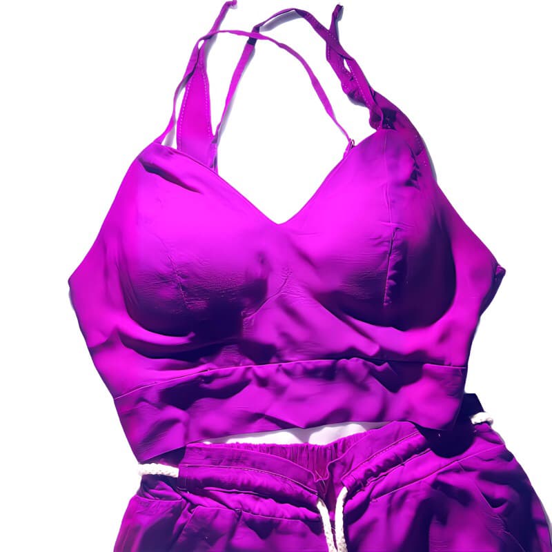conjunto feminino com bojo/short e top com bojo coloridos