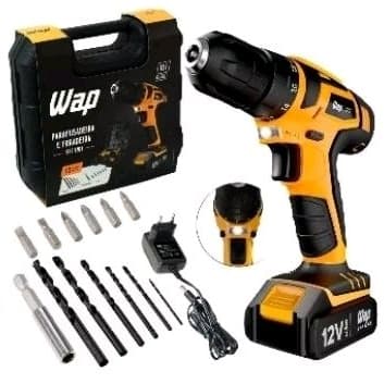 furadeira parafusadeira sem fio de 10mm wap bpf 12k3 12v + acessório 110v/220v