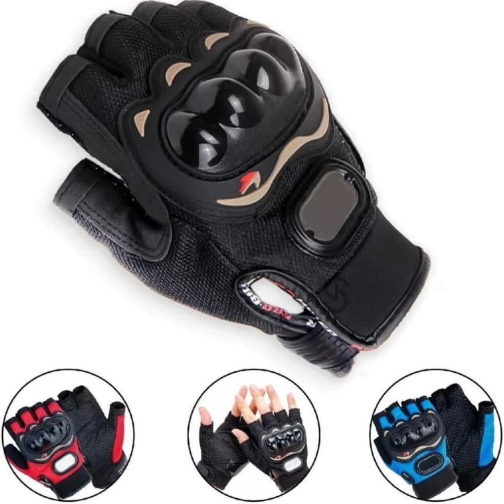 Luvas Da Motocicleta Respirável (604357-605551) Metade Do Dedo Luvas De Corrida