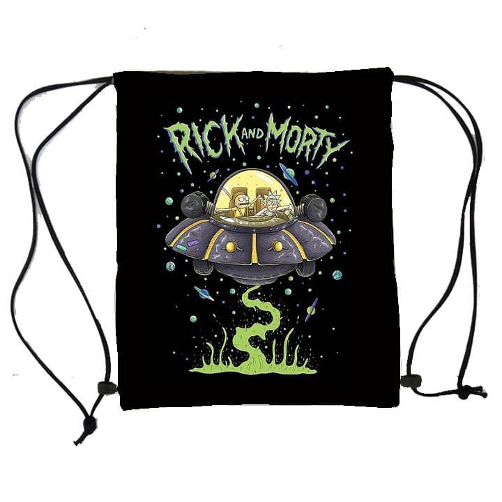 Sacochila Rick and Morty Varios Modelos Mochila Saco com forro, reforçada, com ou sem Bolso academia, caminhada, passeio, ginastica, lanche Gym Bag Infantil jovem adulto
