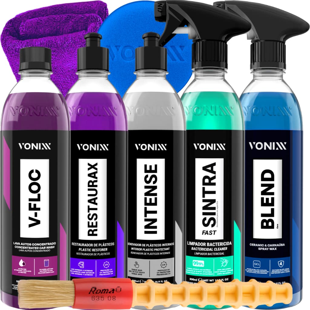 Kit Restaurador Plástico Restaurax Intense Sintra Fast Cera Blend V-Floc Vonixx