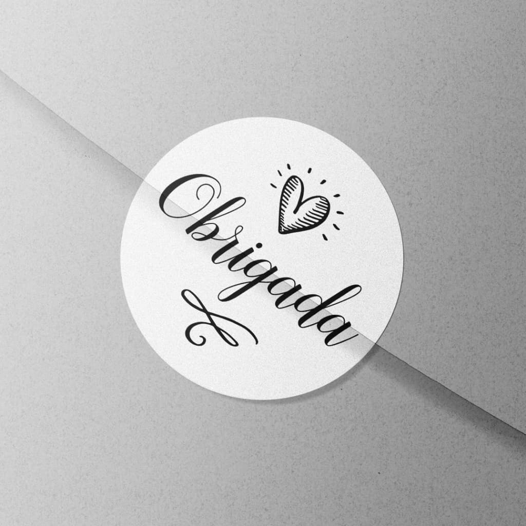 120 Adesivos Obrigada Lacre Embalagem Fechamento Decoração Papelaria Personalizada