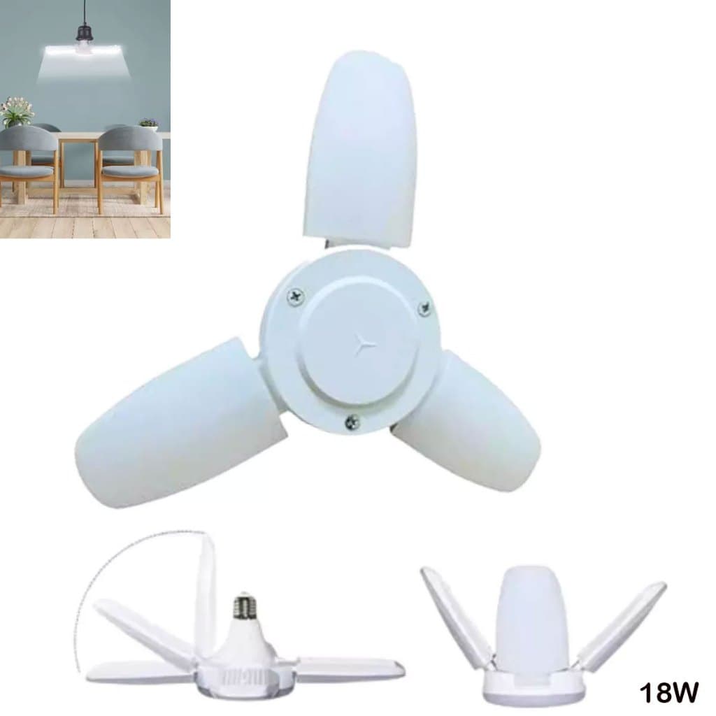 Lâmpada Led Pétala Dobravél Luminaria Bland Hélice Multifuncional 18W