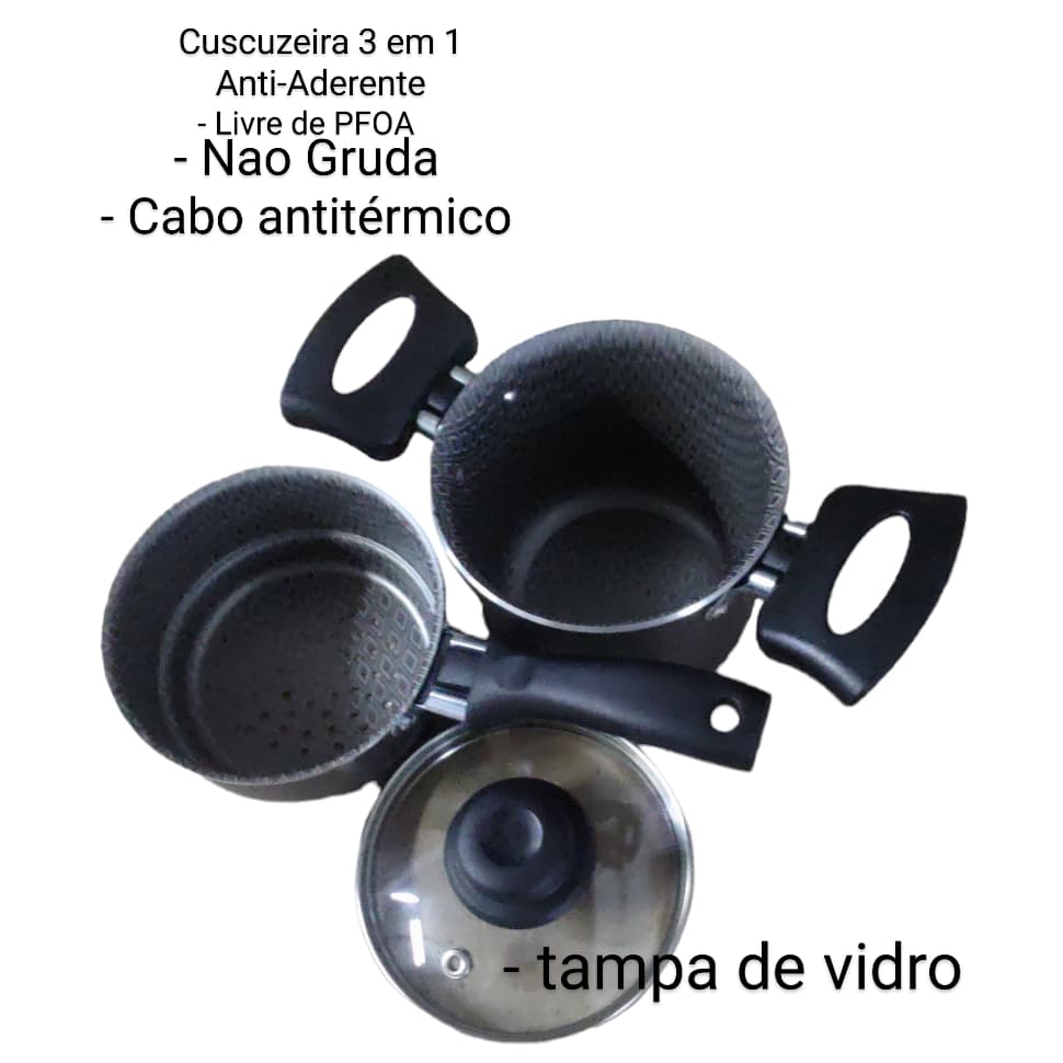 CUSCUZEIRA NORDESTINA MINI 11.5 cm COM REVESTIMENTO ANTIADERENTE
