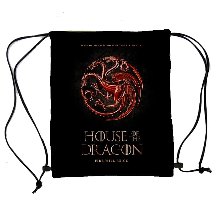 Game of Thrones Casa do Dragão Mochila Saco com Forro academia, caminhada, passeio, ginastica, lanche Gym Bag Infantil jovem adulto