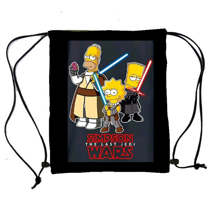 Simpsonse Mochila Saco com Forro academia, caminhada, passeio, ginastica, lanche Gym Bag Infantil jovem adulto