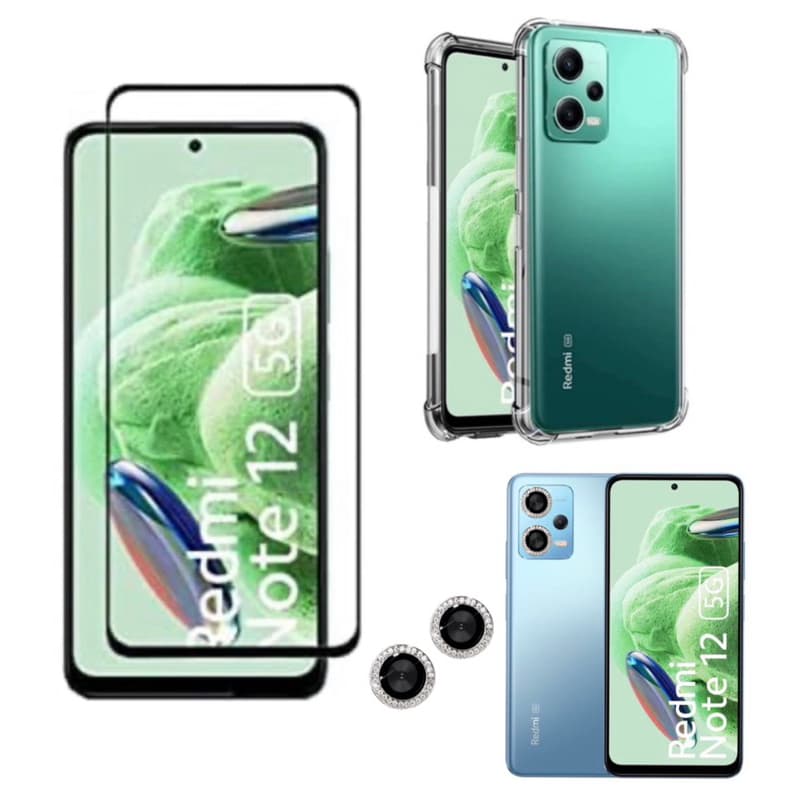 Kit 3X1 Xiaomi Redmi Note 12 5G - Película Cerâmica 9D + Capa TPU + Pelicula de Câmera COM BRILHO *