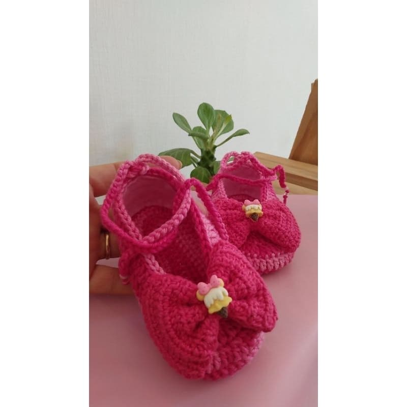 SAPATINHO DE CROCHE COM SORVETE