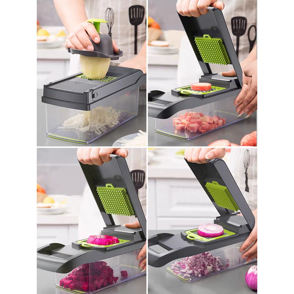 Cortador Fatiador de Legumes Frutas e Verduras Espiral Ralador Picador Multiuso