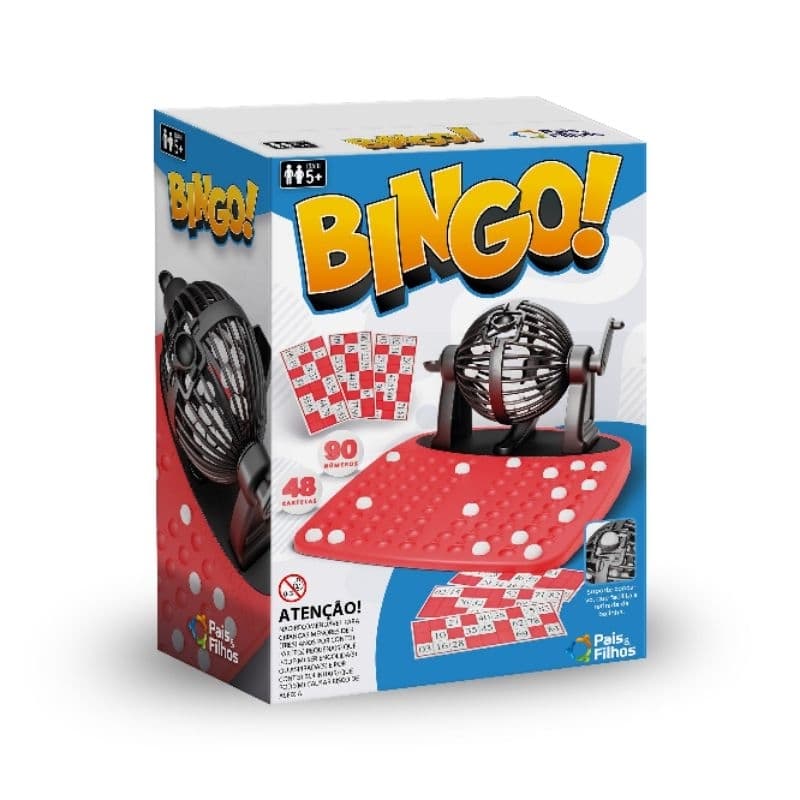 Super Bingo Com Globo Giratório 90 Números 48 Cartelas