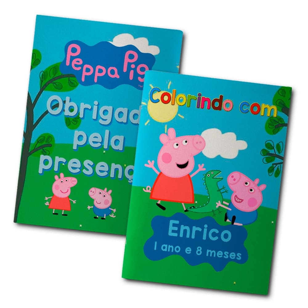 Livreto de Colorir Festa Aniversário  Tema Personalizado Desenho Peppa Pig