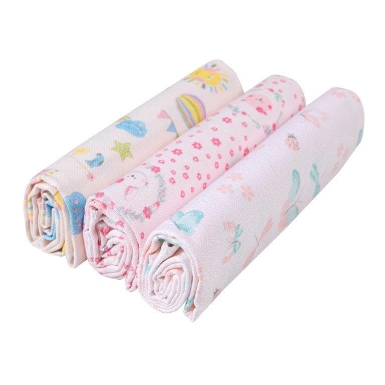 Kit 3 Cueiro Bebê Menina e Menino Flanelado 80X50 Estampado OU Liso 100% algodão