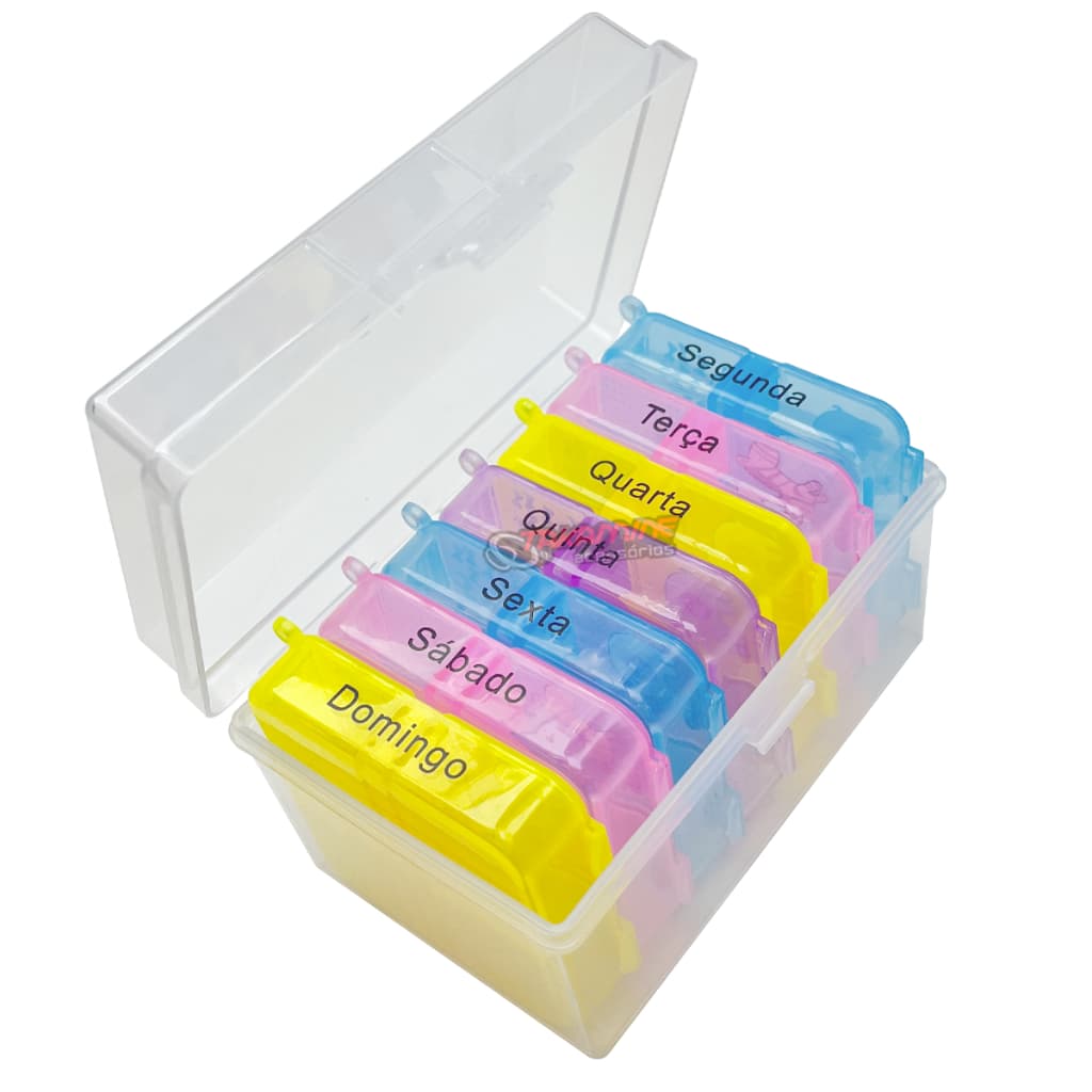 Porta Comprimido Vitamina Remédios Semanal Caixa Organizador