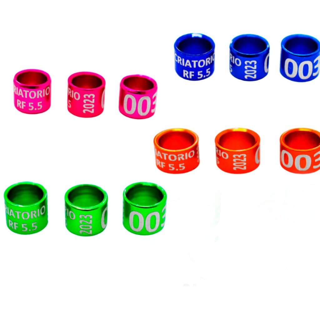 10 Anilhas Marcação Personalizada Colorida Trincaferro 3.5mm