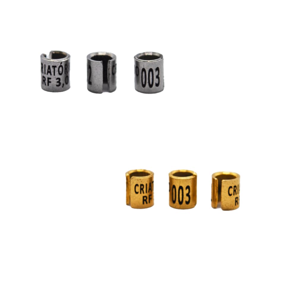 10 Anilhas De Marcação Personalizada Aliança FECHADA (curió 2.6mm)