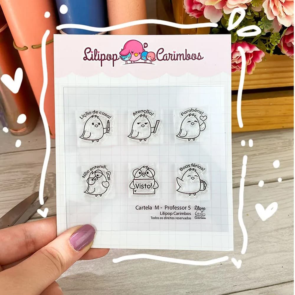 Kit carimbo para professores lilipop carimbos