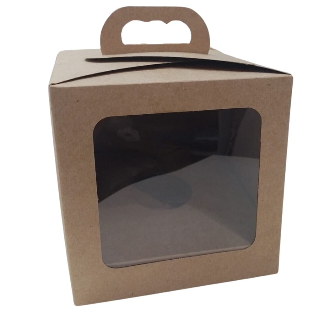 Jr Caixa Panetone c/ Visor 15,5x15,5x15,5cm 350/500g 10unidades
