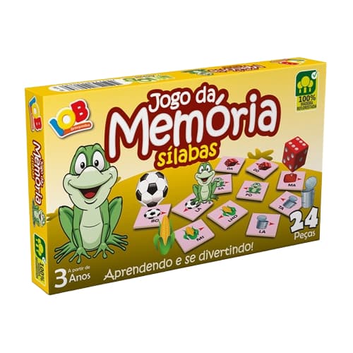 Jogo da memória sílabas - Brinquedo educativo - Jogo da memória - Brinquedo pedagógico - Infantil - 24 peças