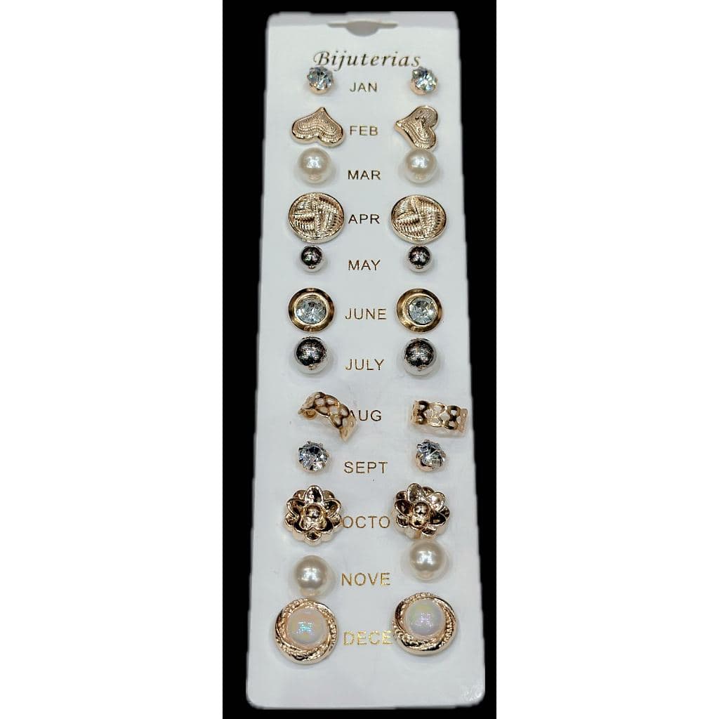 cartela 12 pares de brincos pequenos bijuteria