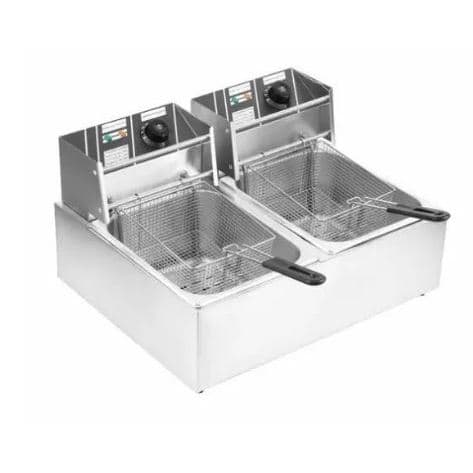 Fritadeira Elétrica 2 Cubas Aço Inox 10 Litros 220v 5000W