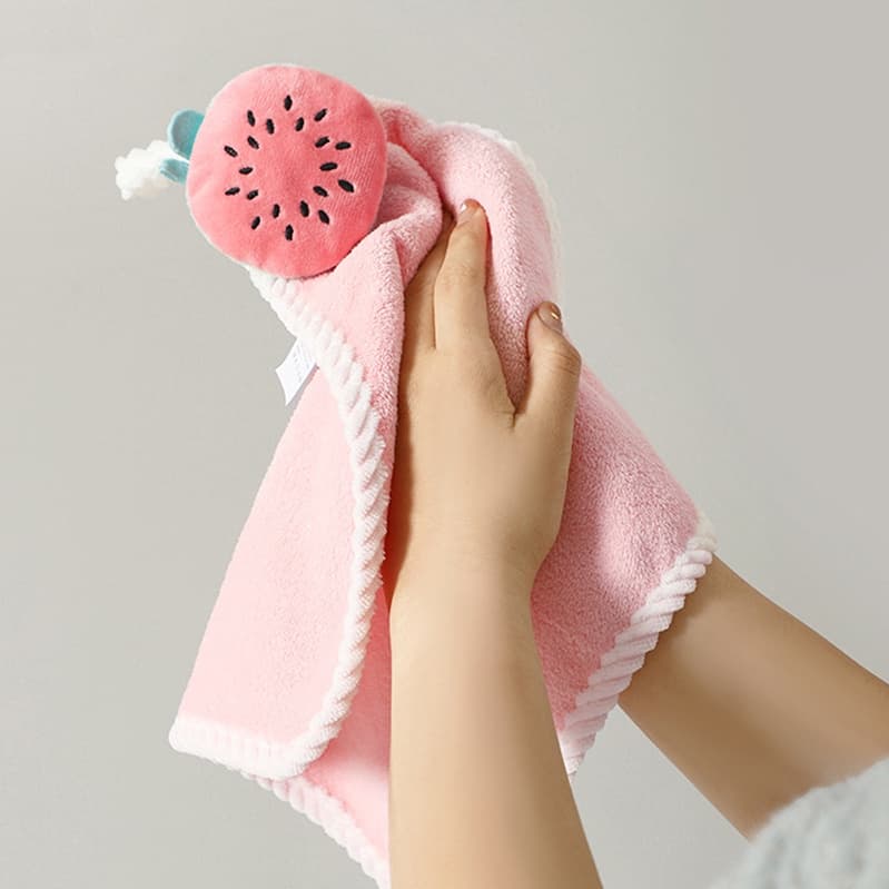 Naninha Toalha Pano de Mão 30X30 Macio Rosa ou Azul Estampas Estrela Melancia Poliéster Para Cozinha Banheiro Infantil ou Adulto Multiuso
