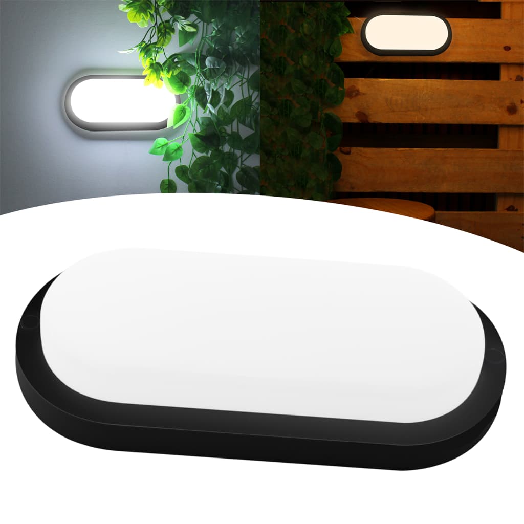 Luminária Arandela Tartaruga Preto 10w Externa Parede Teto