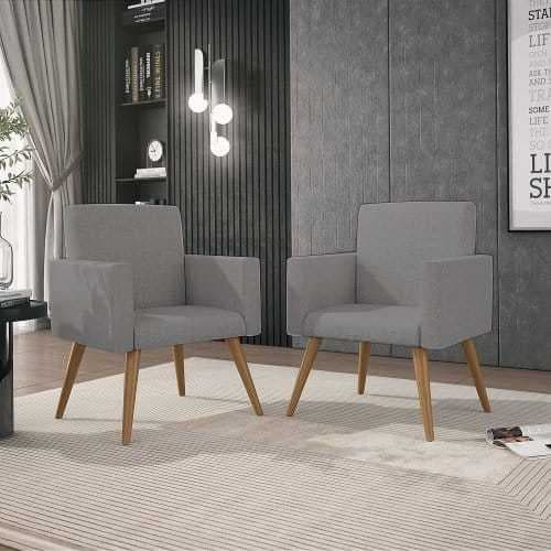Kit 2 Poltronas Decorativa Nina Cinza