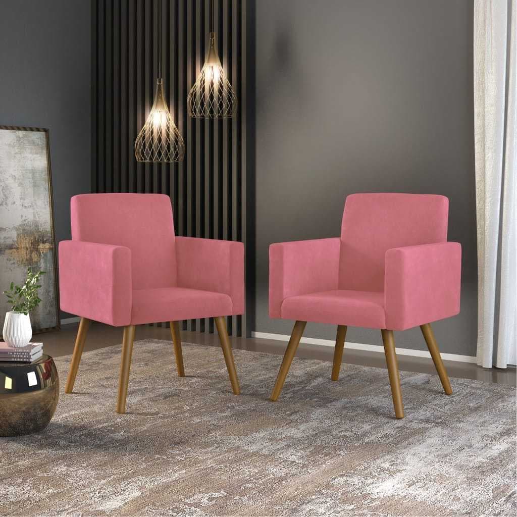 Kit 2 Poltronas Decorativa Nina Rosa