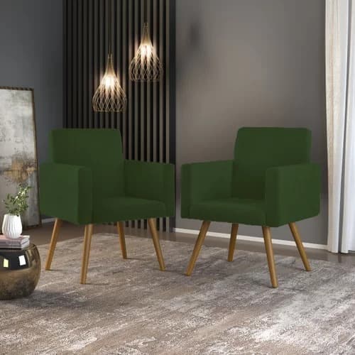 Kit 2 Poltronas Decorativa Nina Verde
