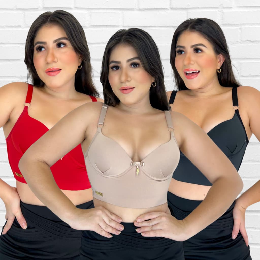 SUTIÃ COM BOJO CONFORTAVEL ALÇAS COM REGULAGEM CONFORTAVEL KIT COM 3