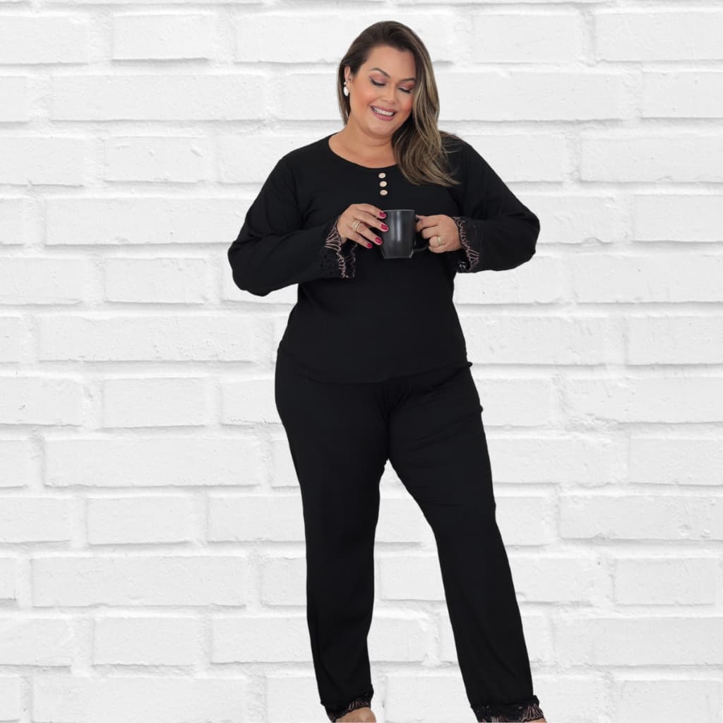 PIJAMA FEMININO PLUS SIZE CONFORTAVEL ELEGANTE