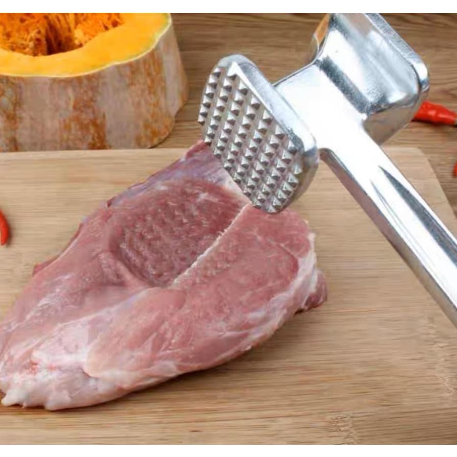 Martelo Amaciador Para Carne Em Alumínio Cozinha Bater Bife Duas Faces Aço Inoxidável
