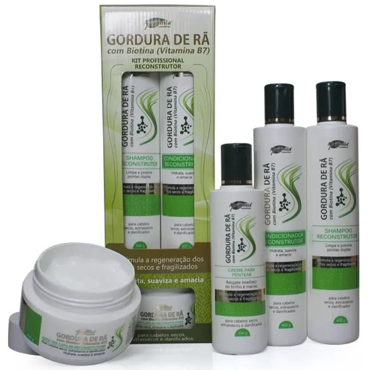 Kit Capilar Reconstrutor Gordura de Rã com Biotina (4 Itens) - Alquimia