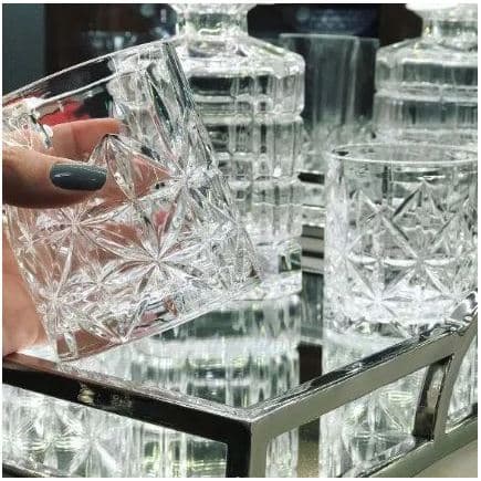 Jogo Com 6 Copos Requinte 340 ml P/ Whisky Ou Outras Bebidas