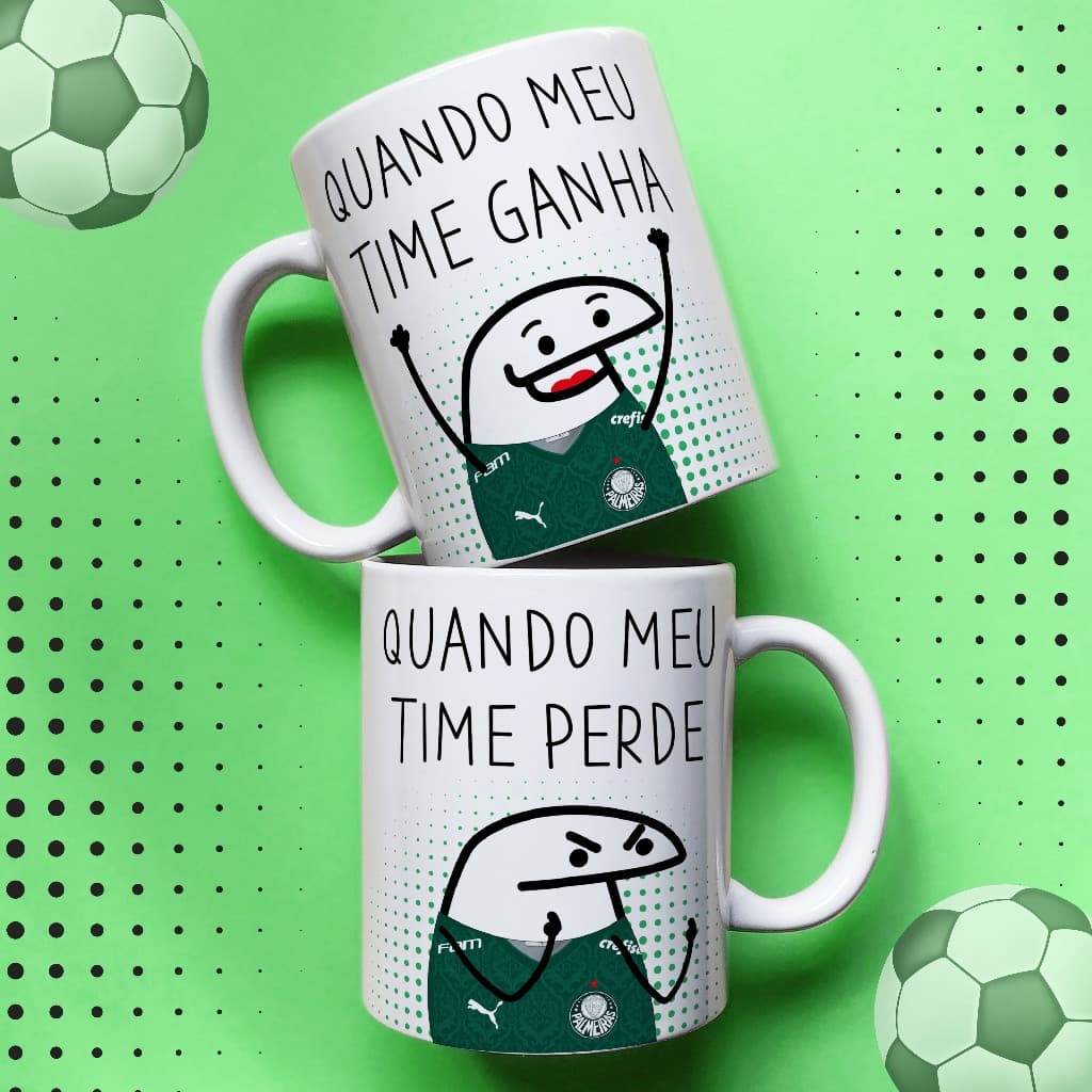 Caneca Personalizada Flork Quando Meu time Ganha Quando Meu Time Perde Engraçado Brasileirão Futebol