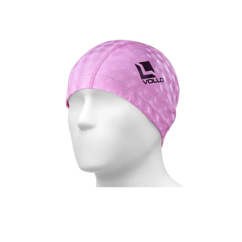 Touca De Natação 3D PU Rosa Vollo Adulto
