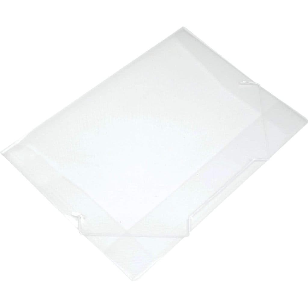Pastas Ofício c/ Elásticos Branco Transparente Cristal - Pasta Fina