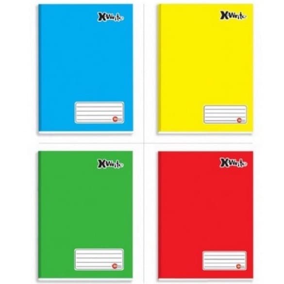 ATACADO E VAREJO | Cadernos Brochurão Brochura X-Write 96 Folhas Máxima Capa Dura | vermelho, amarelo e azul
