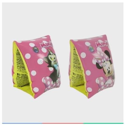 Boia de Braço Infantil Minnie Mouse e Fígaro + 3 Anos Até 30 Kg Boia Inflável Minnie