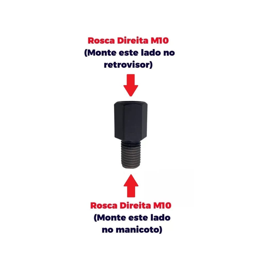 Adaptador Retrovisor Compatível Honda P/ Honda M10 Alongador