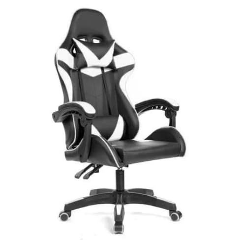 Cadeira Giratória Gamer Cor Branca Estofado Couro Sintético