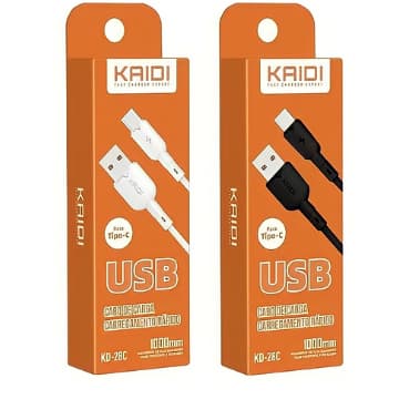 Kit 10 Cabos Usb Carregador Tipo C Rápido Kaidi Atacado kd-28c