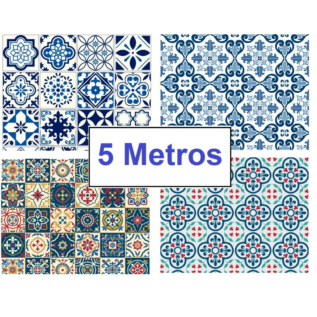 Papel Adesivo de Parede - Azulejo - Lavável 5 Metro x 45 cm Leotack tipo Contact