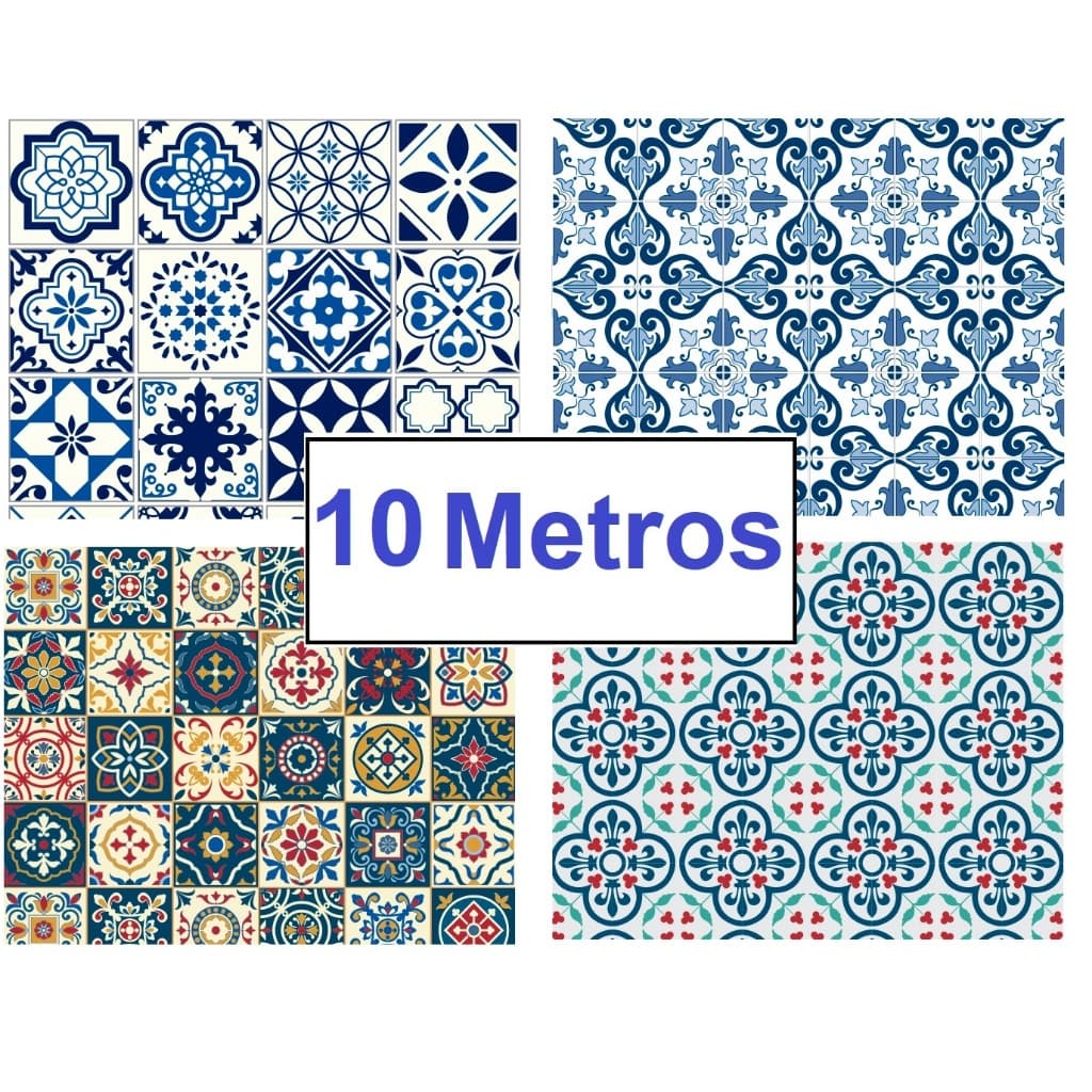 Papel Adesivo de Parede - Azulejo - Lavável 10 Metros x 45 cm Leotack tipo Contact