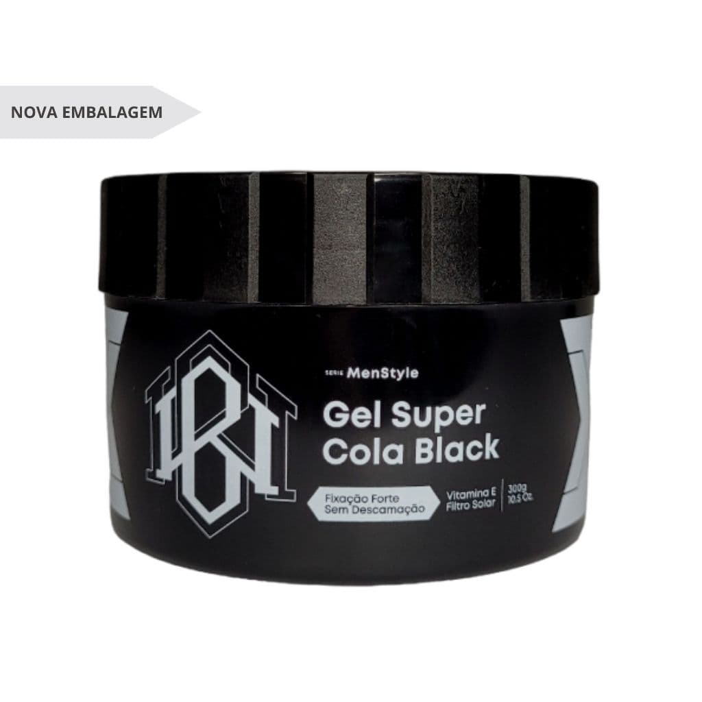 Gel Super Cola Black 300g Alta Fixação - Black White