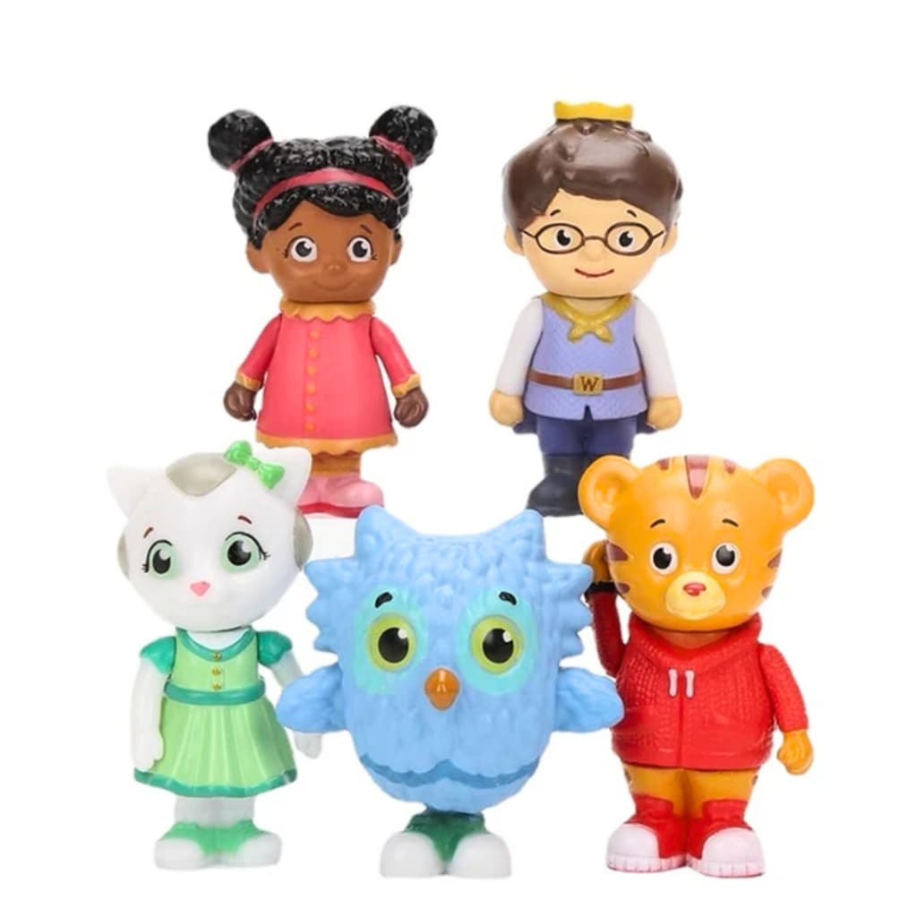 Kit 05 Bonecos Desenho Daniel Tigre Elaina Príncipe Coruja Miniatura