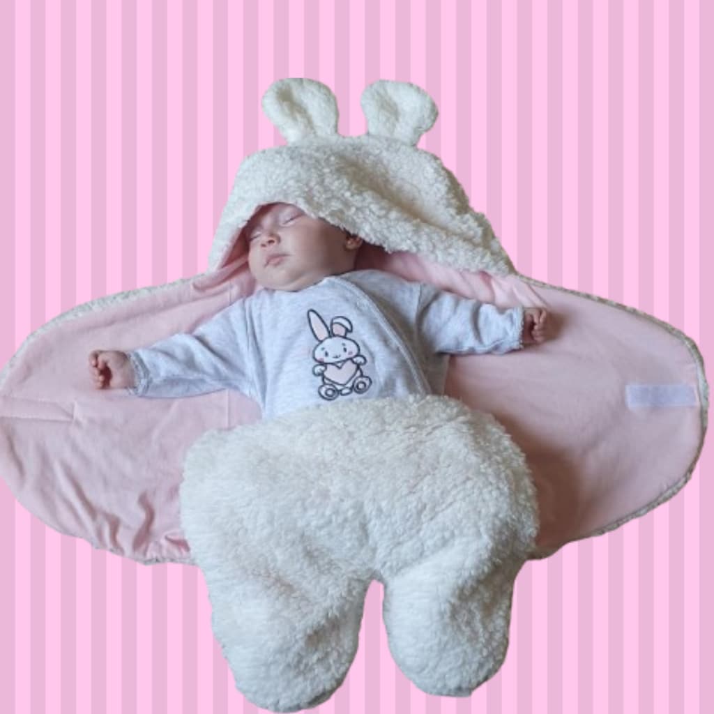 Kit Saco de dormir e toalha com capuz estampado para bebe