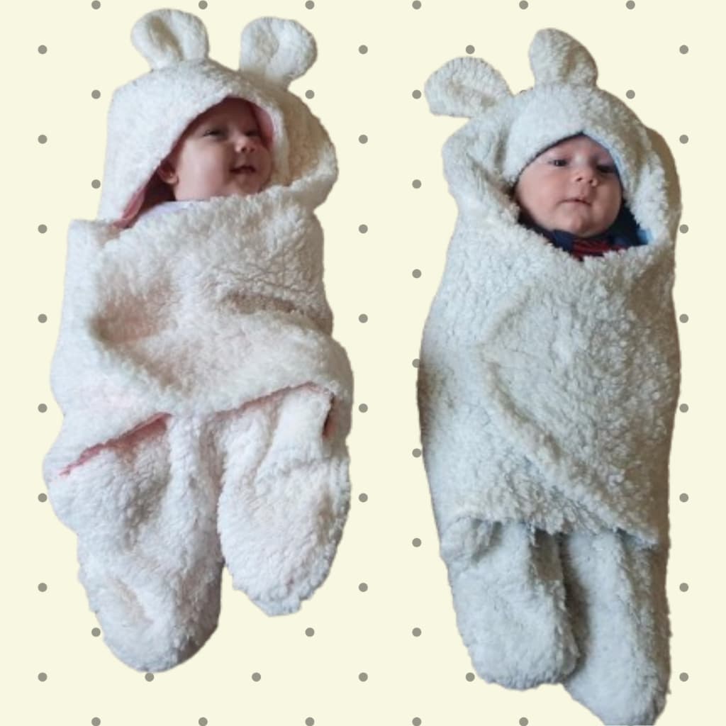 Kit Saco de dormir com toalha de orelhinha para bebe